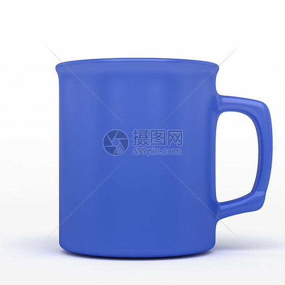 蓝咖啡杯空白礼物瓷器餐具时间制品展示蓝色陶瓷酿造图片
