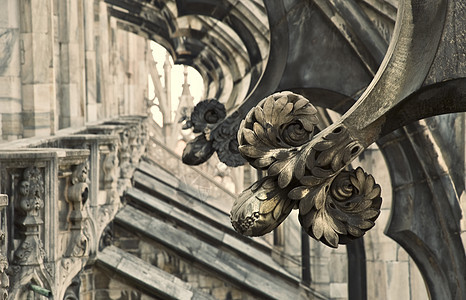 米兰的Duomo建造风景教会历史全景艺术城市雕像纪念碑建筑学图片