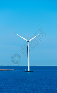 海上风车天空活力转子风力风轮高清图片