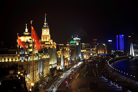 路夜景上海夜载汽车背景