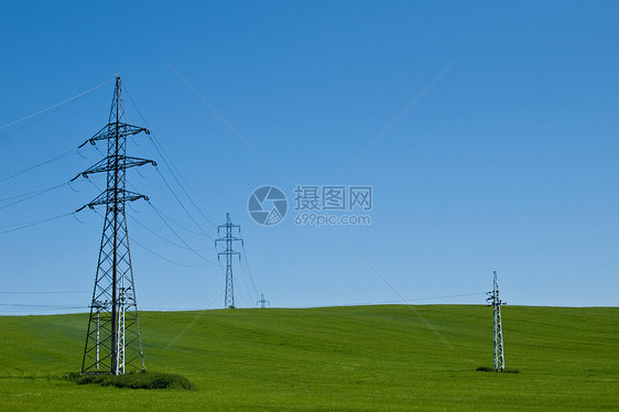电线线路力量农业标志技术环境色彩发电田园活力蓝色图片