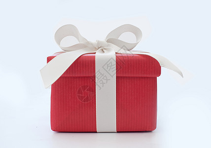 红礼品盒白色展示丝带周年礼物纪念日浪漫生日盒子庆典图片
