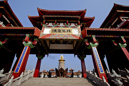 建筑结构架构历史绿色植被旅游风景宗教公园游客蓝天寺庙图片