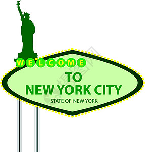 站在纽约市邀请函海鸥雕像纪念碑令牌数字天空横幅摊位图片
