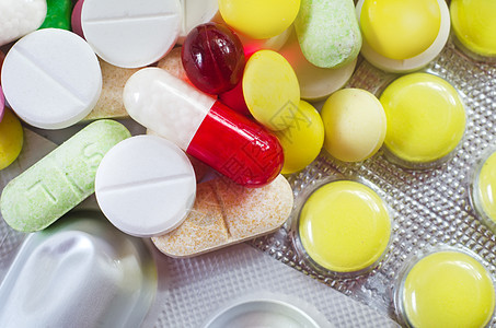 颜色药片和片剂 医疗手段实验室治疗胶囊剂量药物预防颗粒疾病抗生素药理图片