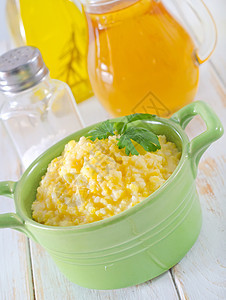 玉米粥烘烤面粉经济玉米桌子食物流行音乐勺子宏观烹饪图片