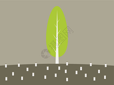 树背景插图绿色环境生态植物背景图片