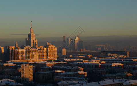 莫斯科之夜摩天大楼亮度地标大学建筑学天空街道主义天线建筑图片