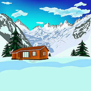 阿尔卑斯山度假胜地的冬季休息图片