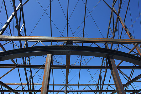 建筑 钢结构 钢框架结构横梁单元蓝色晶石执法构造成员螺栓天空建筑学图片