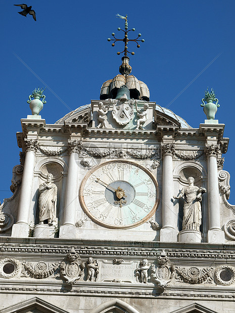 威尼斯Doge宫石头宫殿拱廊大教堂地方穹顶雕像阳台旅行艺术图片