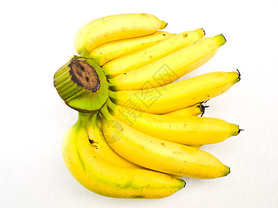 一群在白色背景上被孤立的成熟的班兰人热带黄色团体蔬菜丛林美食食物香蕉早餐水果图片