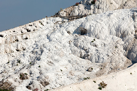 土耳其帕穆卡勒的特雷弗丁池和梯田地质学温泉洗澡地标假期碳酸盐盆地石灰石订金瀑布图片
