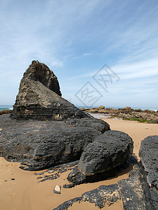葡萄牙阿尔加夫附近海岸悬崖海洋场景海滩海岸线支撑岩石旅行图片