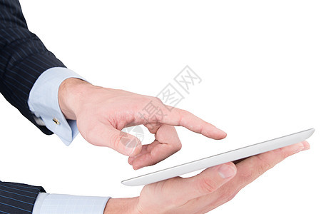 人手在数字平板电脑上工作互联网电话男人触摸屏设备监视器移动笔记本软垫社会图片