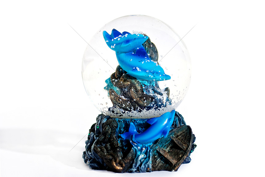 海豚的苏维海豚 变成水晶球水晶家具玻璃纪念品图片