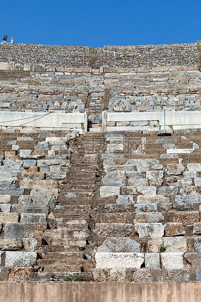 古代城市伊夫苏斯的希腊罗马两栖剧院雕像考古学建筑历史遗产建筑学文化画廊游客旅行图片