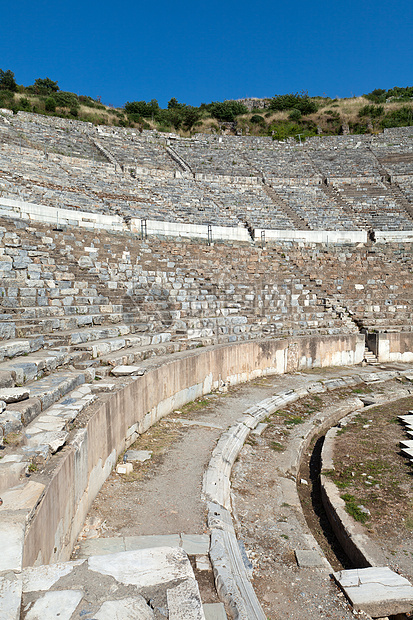 古代城市伊夫苏斯的希腊罗马两栖剧院皇帝石头文化遗产建筑建筑学画廊剧院考古学历史图片