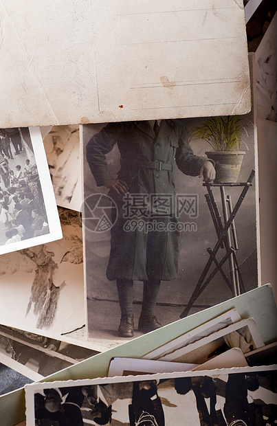 贺卡和照片历史性流动古董摄影棕褐色制服历史剪贴簿框架乡愁图片