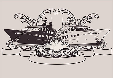 一个彩色旧海洋船舶标志图片