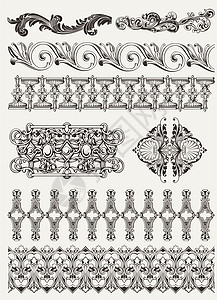 古董设计元素和页面装饰图片