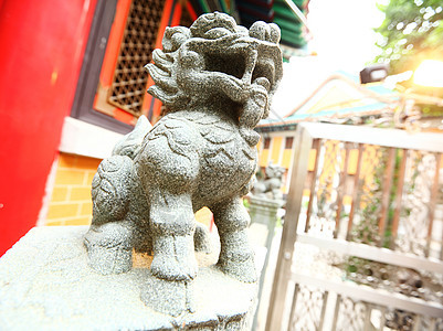 中国石狮狮子金子宗教皇帝建筑学寺庙雕像仪式石头力量雕塑图片