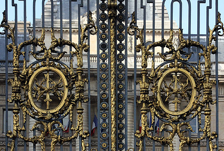 巴黎司法宫金门金门出口房子城市建筑装饰几何学手工业警察风格雕刻图片