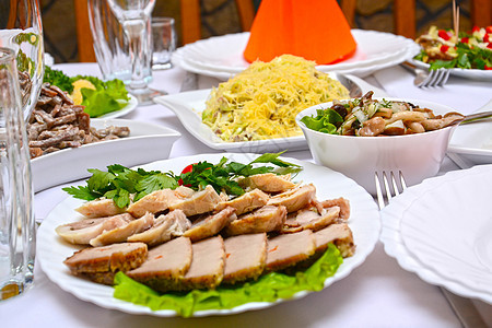 美味食物  餐厅的Banquet饮食烹饪桌子自助餐餐饮庆典海鲜水果午餐熟食图片