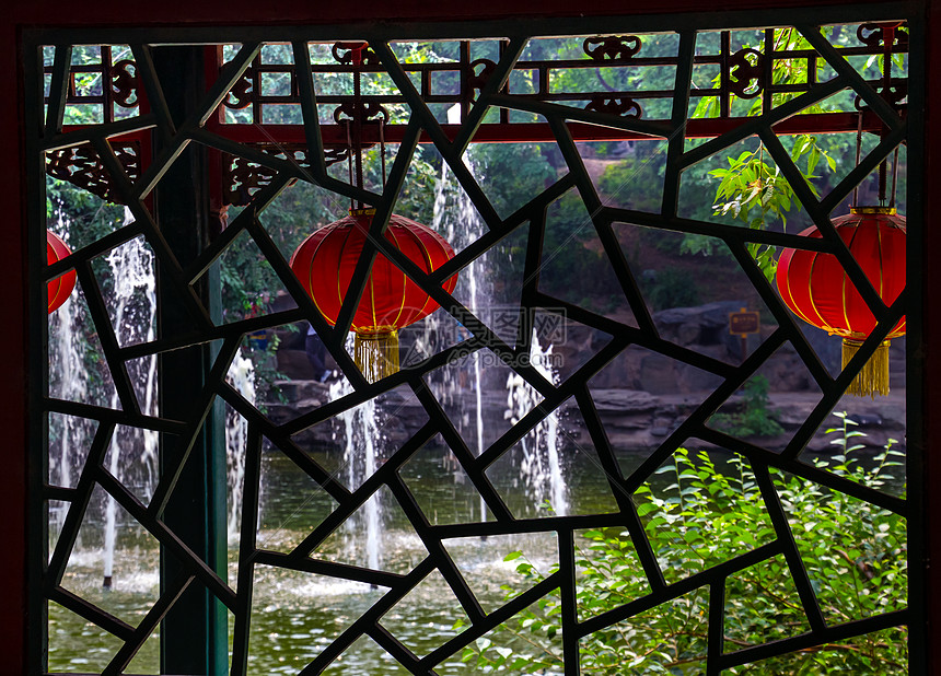 旧中国窗口红灯园不老泉湖北海湖图片