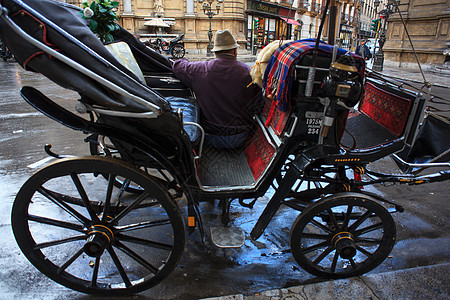 巴勒莫的Buggy雕像传统文化正方形声部运输历史性地标风格城市图片