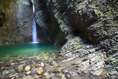 科扎克瀑布运动旅行环境石头侵蚀公园悬崖洞穴叶子石灰石图片