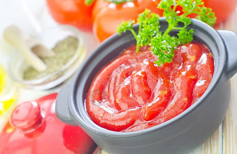 番茄酱美食餐厅味道蔬菜草药食物烹饪辣椒泥状水果图片