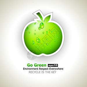 Go Green和回收循环传单水果反射世界生物网络装饰品食物口号艺术蓝色图片