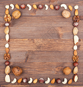 护理框架食物甜点棕色胡桃团体核桃木板榛子小吃坚果图片