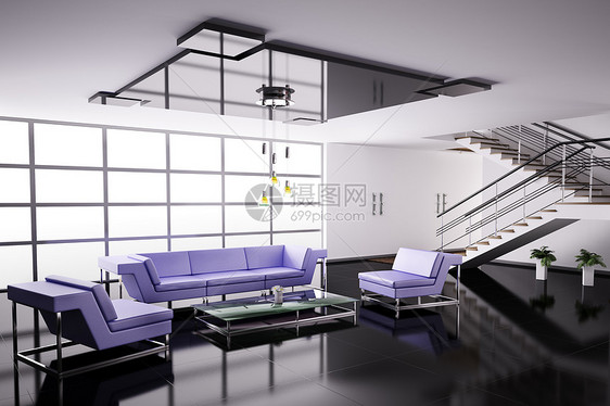 3号大厅内紫色建筑学植物窗户地板大堂扶手椅合金奢华楼梯图片