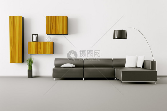 现代3号客厅的内地家具房间黄色装饰风格房子公寓长椅木头灰色图片