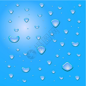 露水滴水滴美丽绿色插图宏观蓝色圆圈反射气泡背景图片