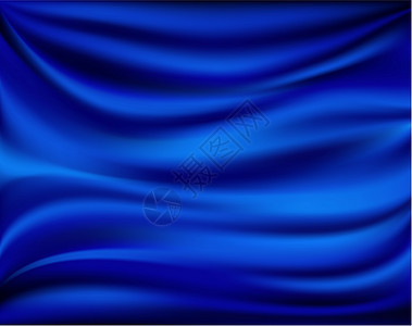 摘要矢量纹理 蓝丝绸蓝色布料波纹运动奢华绘画插图织物海浪艺术背景图片