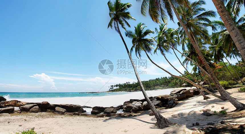 热带热带天堂阳光蓝色海浪海景海岸岩石海洋异国支撑植被图片