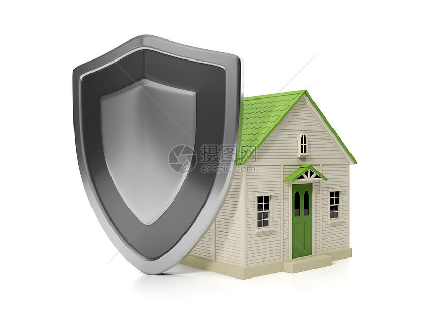 3个插图 住房产业 家庭保险保护图片