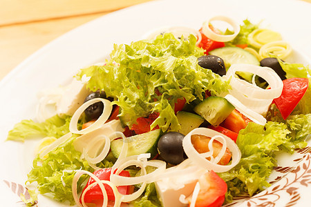 希腊沙拉健康饮食蔬菜食物洋葱饮食胡椒辣椒草药美食葱头图片