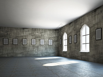 旧画廊展览框架艺术走廊建筑学文件夹水泥绘画照片艺术家图片