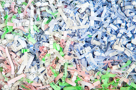 碎纸粉色堆肥垃圾绿色办公室机密数据碎纸机白色报纸图片