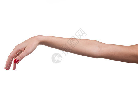 手与红指甲手指手臂棕榈皮肤白色手腕图片