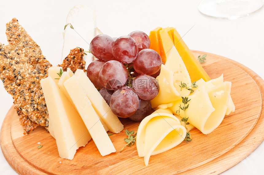 奶酪板派对野餐美食羊乳熟食产品木板食物面包奶制品图片