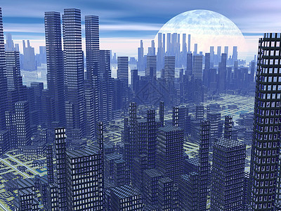 未来城市  3D化旅行小说插图行星建造星星摩天大楼建筑学景观商业图片