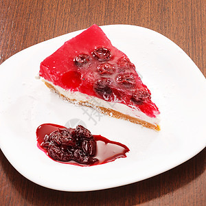 樱桃芝士蛋糕浆果甜点红色水果食物图片