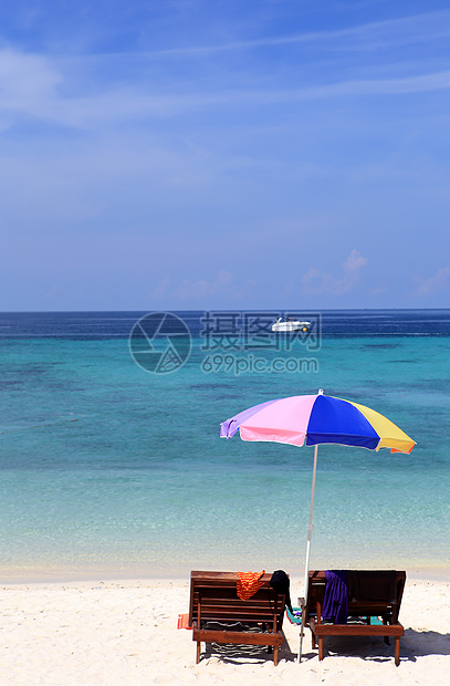 泰国利佩岛的海滩家具组装异国尾巴悬崖蓝色热带海洋珊瑚假期旅游天堂图片