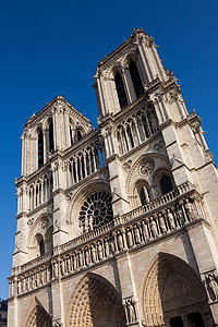 圣母教堂 巴黎 法兰西岛 法国城市建筑学旅行晴天建筑旅游大教堂拱门石头图片