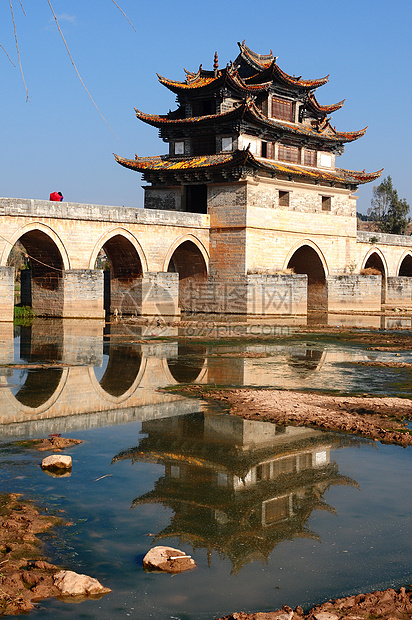 中国古代桥镜子反射建筑学天空旅行建筑图片